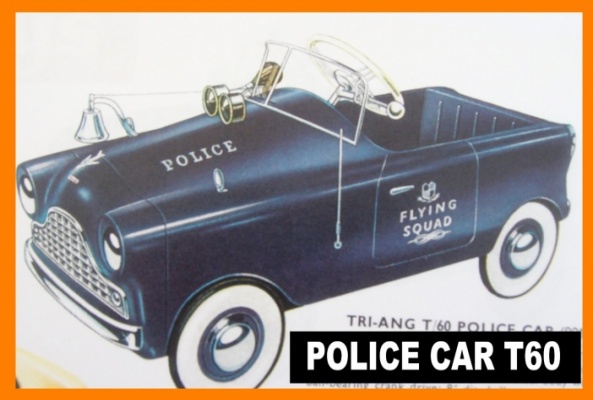 TRI-ANG T60 POLICE CAR PEDAL CAR PARTS